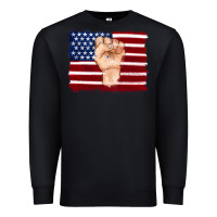 Black american flag with hand Premium Sweatshirt - Artiststas