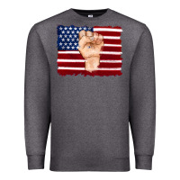 Charcoal Heather american flag with hand Premium Sweatshirt - Artiststas