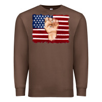 Chestnut american flag with hand Premium Sweatshirt - Artiststas