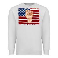 Dove Grey american flag with hand Premium Sweatshirt - Artiststas