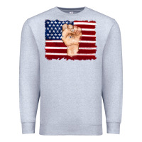 Heather Grey american flag with hand Premium Sweatshirt - Artiststas