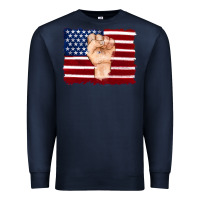 Navy american flag with hand Premium Sweatshirt - Artiststas