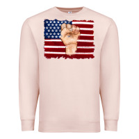 Pale Pink american flag with hand Premium Sweatshirt - Artiststas