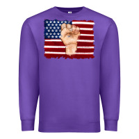 Purple american flag with hand Premium Sweatshirt - Artiststas
