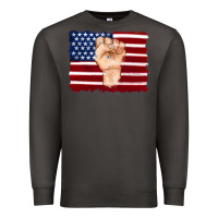Smoke american flag with hand Premium Sweatshirt - Artiststas