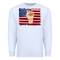 White american flag with hand Premium Sweatshirt - Artiststas