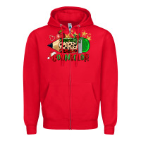 Red christmas counselor pencil Zipper Hoodie - FaDigitalArtStudio
