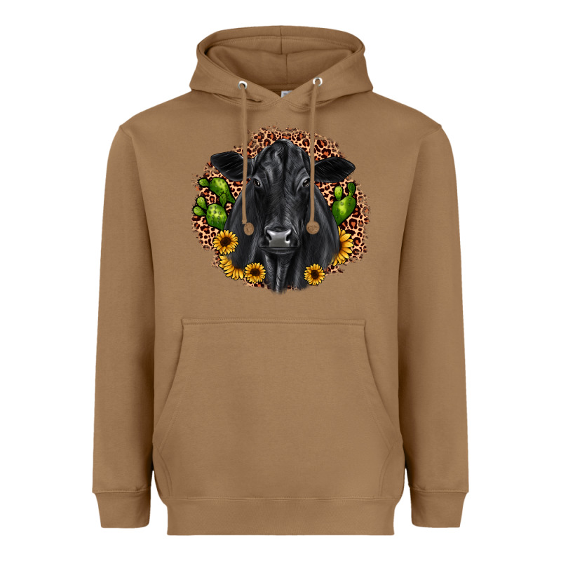 Black Angus Cactus Sunflower Heavyweight Hoodie by JahusDesignShop | Teevron