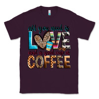 Plum all you need is love and a good cup of coffee Classic Tee - Zillion Design Studio