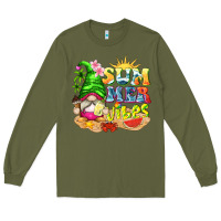 Army Green summer vibes gnome tbw Long Sleeve Tee - texasbilliewilder