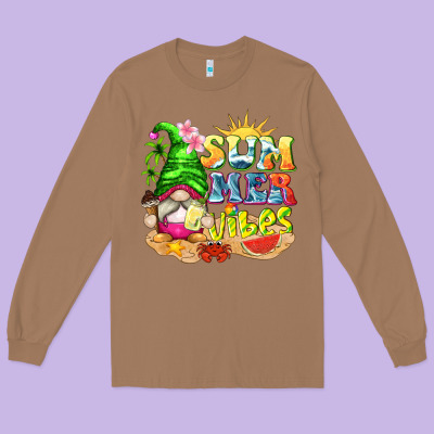 Summer Vibes Gnome Tbw Long Sleeve Tee Designed By Texasbilliewilder
