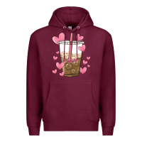 Burgundy valentine coffee lover Premium Hoodie - MaliasSmallBusiness
