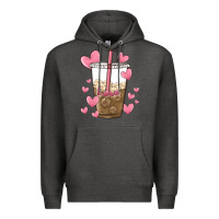 Charcoal Heather valentine coffee lover Premium Hoodie - MaliasSmallBusiness