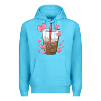 Ocean Blue valentine coffee lover Premium Hoodie - MaliasSmallBusiness