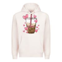 Pale Pink valentine coffee lover Premium Hoodie - MaliasSmallBusiness