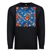 Black 4th of july hotdog seamless pattern Premium Sweatshirt - BundleAndBundleShop
