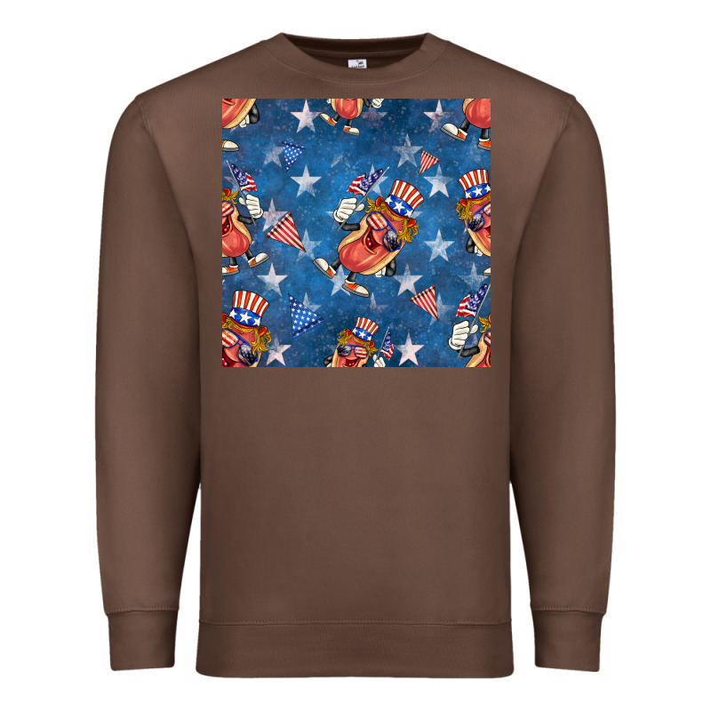 4th Of July Hotdog Seamless Pattern Premium Sweatshirt by BundleAndBundleShop | Teevron