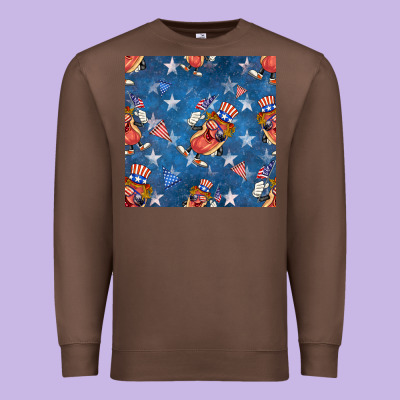 4th Of July Hotdog Seamless Pattern Premium Sweatshirt Designed By Bundleandbundleshop