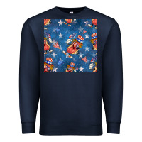 Navy 4th of july hotdog seamless pattern Premium Sweatshirt - BundleAndBundleShop