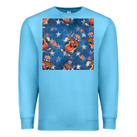 Ocean Blue 4th of july hotdog seamless pattern Premium Sweatshirt - BundleAndBundleShop