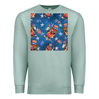 Seafoam 4th of july hotdog seamless pattern Premium Sweatshirt - BundleAndBundleShop