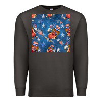 Smoke 4th of july hotdog seamless pattern Premium Sweatshirt - BundleAndBundleShop