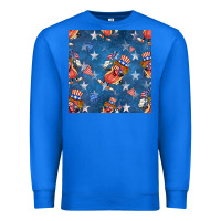 True Royal 4th of july hotdog seamless pattern Premium Sweatshirt - BundleAndBundleShop