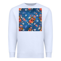 White 4th of july hotdog seamless pattern Premium Sweatshirt - BundleAndBundleShop
