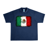 Navy Mexican flag Urban Heavy Tee - RanaPortraitStore