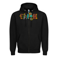 Black faith with cross and sunflower Zipper Hoodie - HRA Design Shop