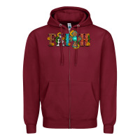 Burgundy faith with cross and sunflower Zipper Hoodie - HRA Design Shop