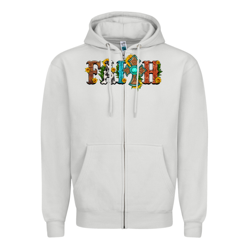 Faith With Cross And Sunflower Zipper Hoodie by HRA Design Shop | Teevron