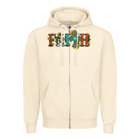 Sandshell faith with cross and sunflower Zipper Hoodie - HRA Design Shop