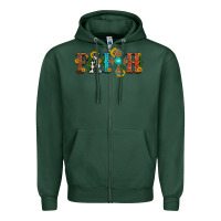 Sports Green faith with cross and sunflower Zipper Hoodie - HRA Design Shop