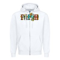 White faith with cross and sunflower Zipper Hoodie - HRA Design Shop