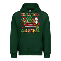 Forest Green Christmas Santa and reindeer truck Urban Hoodie - MaliasSmallBusiness