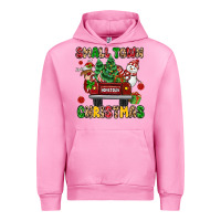 Fuchsia Pink Christmas Santa and reindeer truck Urban Hoodie - MaliasSmallBusiness