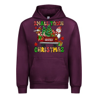 Mauve Wine Christmas Santa and reindeer truck Urban Hoodie - MaliasSmallBusiness