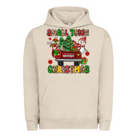 Pigment French Oak Christmas Santa and reindeer truck Urban Hoodie - MaliasSmallBusiness