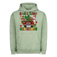 Pigment Oil Green Christmas Santa and reindeer truck Urban Hoodie - MaliasSmallBusiness