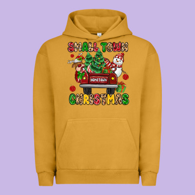 Christmas Santa And Reindeer Truck Urban Hoodie Designed By Maliassmallbusiness