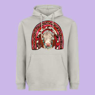 Valentines Hereford Rainbow Heavyweight Hoodie Designed By Jahusdesignshop