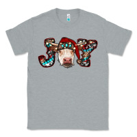 Heather Grey christmas joy cow Classic Tee - RanaPortraitStore
