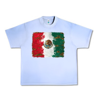 Grape Ice Mexican Flag With Leopard Urban Heavy Tee - RanaPortraitStore