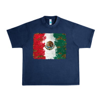 Navy Mexican Flag With Leopard Urban Heavy Tee - RanaPortraitStore