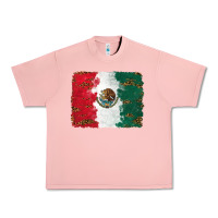 Salmon Mexican Flag With Leopard Urban Heavy Tee - RanaPortraitStore