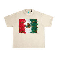 Sandshell Mexican Flag With Leopard Urban Heavy Tee - RanaPortraitStore