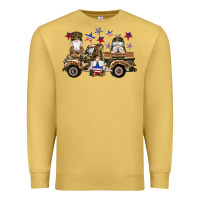 Antique Gold camouflage gnomes american flag star truck Premium Sweatshirt - Artiststas