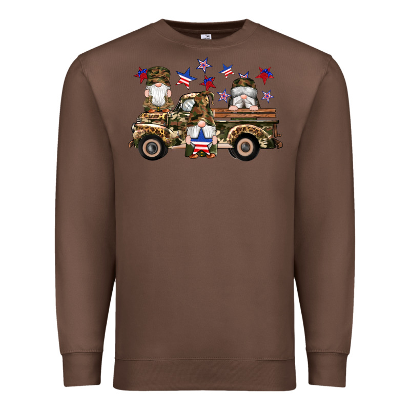 Camouflage Gnomes American Flag Star Truck Premium Sweatshirt by Artiststas | Teevron