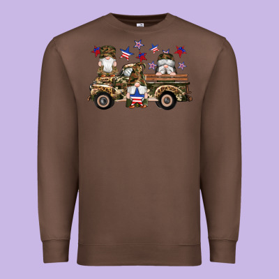 Camouflage Gnomes American Flag Star Truck Premium Sweatshirt Designed By Artiststas